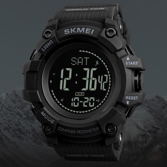 Чоловічий годинник Skmei 1356BK Black + Compass | Зображення 2