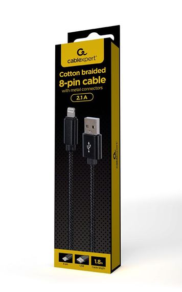 Кабель Cablexpert CCDB-mUSB2B-AMLM-6, USB 2.0 А-тато/Lightning, 1.8 м. | Зображення 1