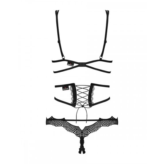 Комплект Obsessive Bravelle wyczarny L/XL | Зображення 5