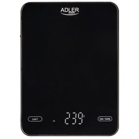 Ваги кухонні електронні Adler AD 3177 USB-C чорні до 10 кг зі скляною платформою
