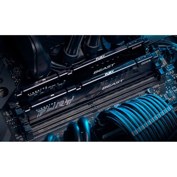 Модуль пам'яті для комп'ютера DDR5 64GB (2x32GB) 5200 MHz Beast Black Kingston Fury (ex.HyperX) (KF552C40BBK2-64) | Зображення 4