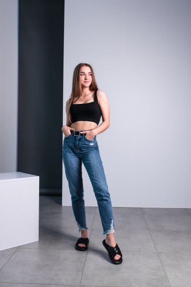 Шльопанці жіночі Fashion Basil 3631 39 розмір 25 см Чорний | Зображення 8