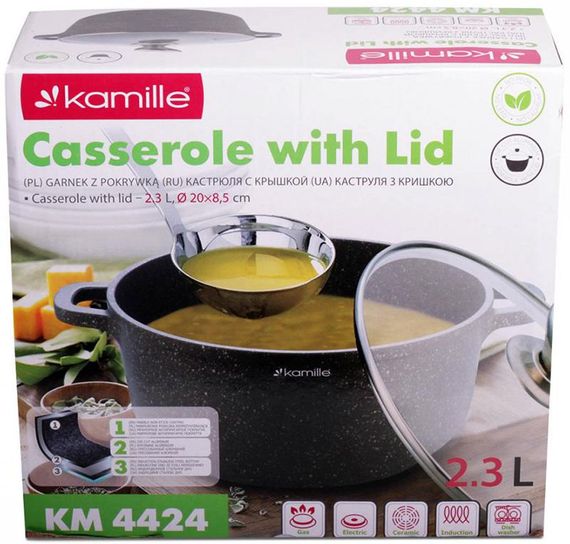 Каструля Kamille Landes Grey 2.3л з литими алюмінієвими ручками | Зображення 5