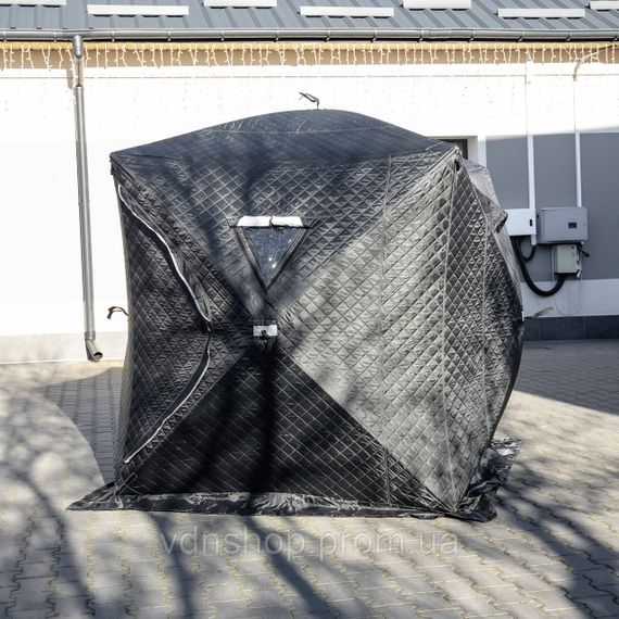 Палатка зимняя утепленная "Куб" 210х210х210 для рыболова туризма кемпинга и путешествий Черная LU-BD18B | Зображення 8