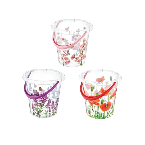 Відро 12л б/кришки пластик з декором мікс ELIF