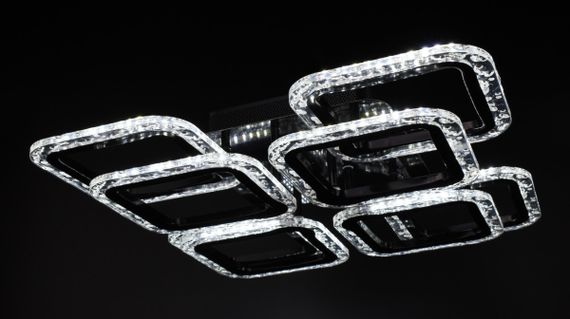 Люстра світлодіодна стельова LED світильник для квартири на стелю лед з пультом 26090 Чорний 11х46х46 см. | Зображення 1