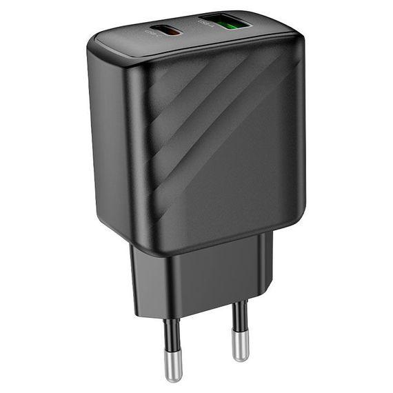 СЗУ 110-240V HOCO CS23A USB-C+USB, 30W, Black, Box | Зображення 2