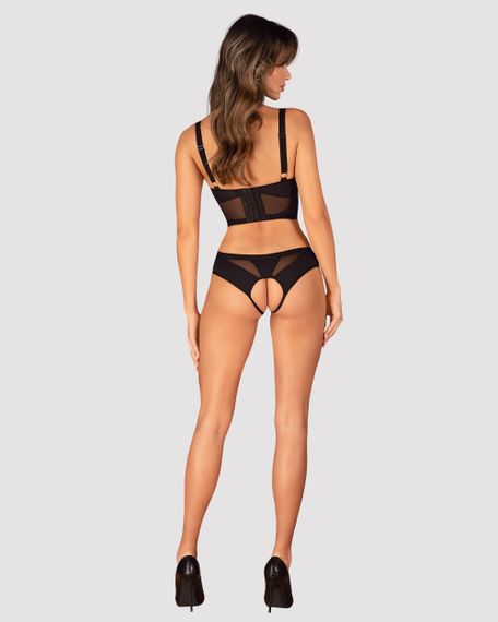 Комплект відкритий Obsessive Chic Amoria set otwarty Чорний M/L | Зображення 3