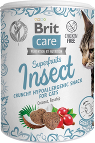 Ласощі для котів Brit Care Cat Snack Superfruits Insect для алергіків, інсекти 100г