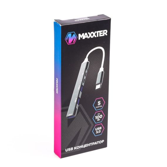 Хаб USB 3.0 Maxxter HU3C-4P1PD-01 | Зображення 3
