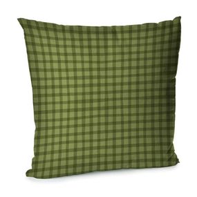 Подушка диванная с бархата Зелена клітка 45x45 см (45BP_23NG035)