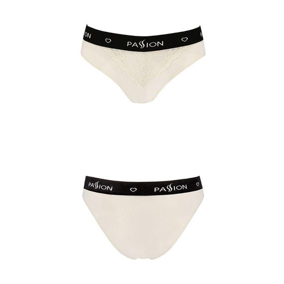 Трусики с широкой резинкой и кружевом Passion PS001 PANTIES ecru, size M | Зображення 3