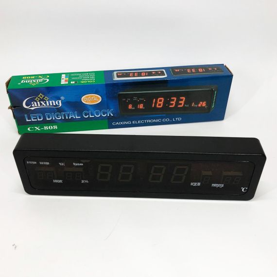 Електронний годинник з цифровим дисплеєм Caixing, Світлодіодне табло годинник LED настільний MJ-92 | Зображення 7