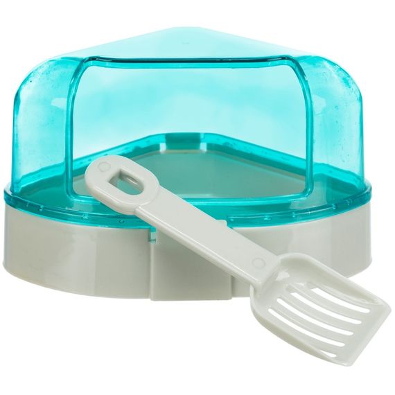 Туалет Trixie для гризунів кутовий з лопаткою пластиковий 14x8x11 см | Зображення 1