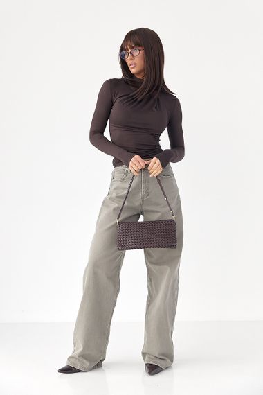 Джинси Palazzo із затяжками на талії - сірий цвет, 40р (є розміри) | Зображення 2