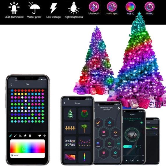 Гірлянда вуличні вогні 3M Smart Bluetooth App Control світлодіодна LED | Зображення 1