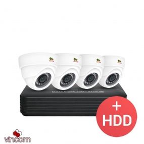 Комплект видеонаблюдения Partizan AHD-44 4xCAM  1xDVR  HDD