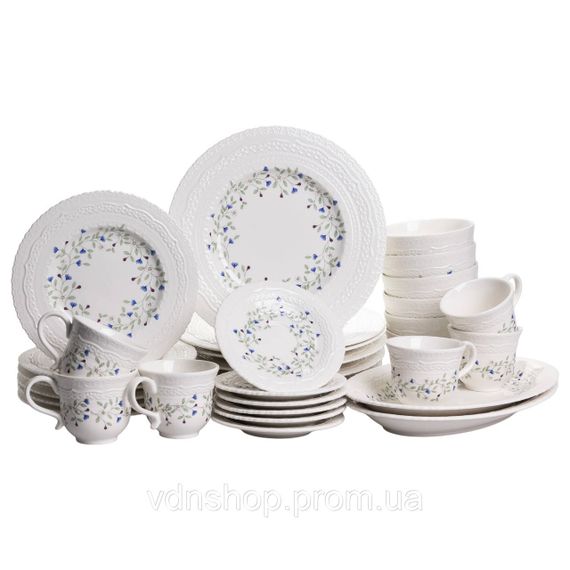 Столовий набір посуду тарілок і чашок 32 предмети на 6 персон Sophie порцеляновий, обідній столовий сервіз тарілок YY78-5A