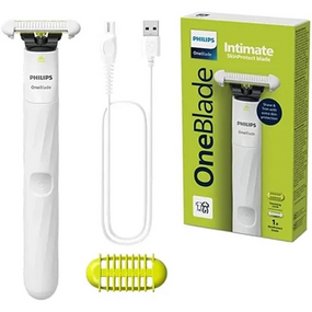 Электростанок Philips OneBlade Intimate QP1924/20 для интимных зон SkinProtect IPX7 аккумуляторный триммер-шейвер Белый