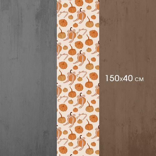 Доріжка на стіл Подарункові гарбузи 150x40 см (DR__24S014) | Зображення 2
