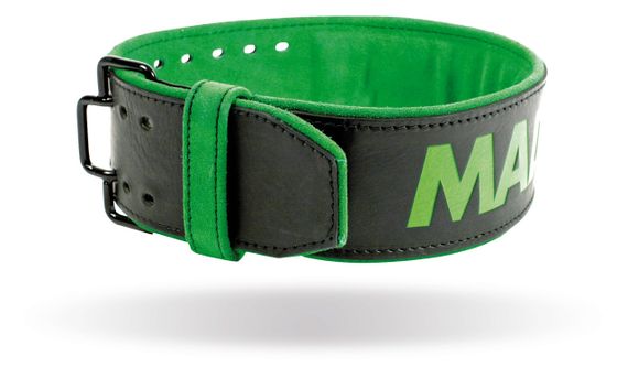 Пояс для важкої атлетики MadMax MFB-302 Quick Release Belt  шкіряний Black/Green XL | Зображення 9