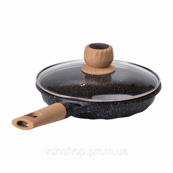 Мармурова алюмінієва сковорода з антипригарним покриттям Ø 22 см чорна MGC HP-4-422B | Зображення 4