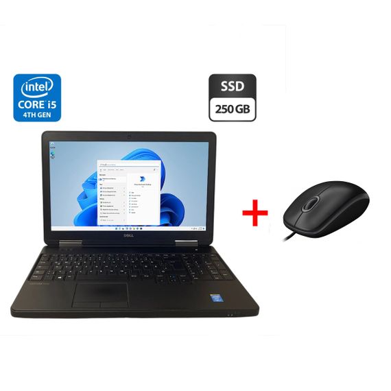 Ноутбук Dell Latitude E5540 / 15.6" (1366x768) TN / Intel Core i5-4210U (2 (4) ядра по 1.7 - 2.7 GHz) / 8 GB DDR3 / 250 GB SSD / Intel HD Graphics 4400 / WebCam / DVD-ROM б/в + Подарунок Дротова миша / USB