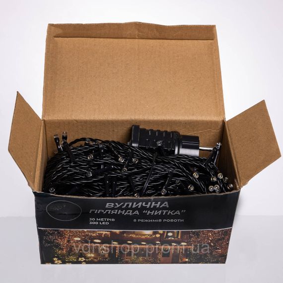 Гірлянда Нитка вулична 30 (м) 300 LED чорний провід Жовтий CF300L30MBY | Зображення 4