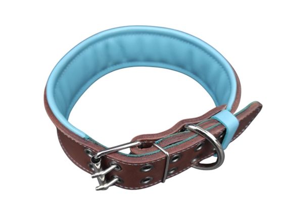 Нашийник шкіряний "Lockdog" для собак brown&blue | Зображення 2