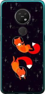 Чохол на Nokia 7.2 Лисички в космосі із силікону FCh_013501