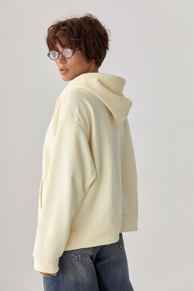 Тепле жіноче худі з начісом - лимонний цвет, ONE SIZE (є розміри) | Зображення 1