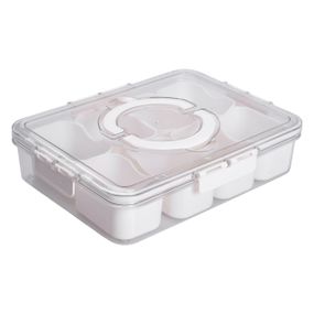 Контейнер для їжі з 8 відсіками 31х24х7 см судок для їжі пластиковий 2.5 л Білий HP-27-3