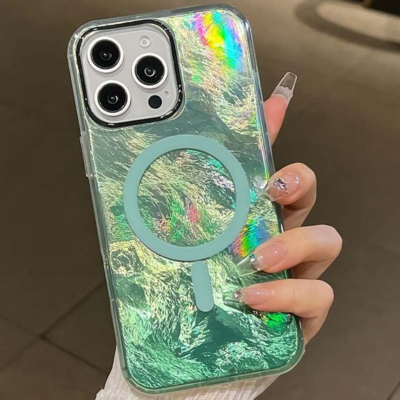 Чехол TPU Shiny Mountain (MagFit) для Apple iPhone 16 Pro Max (6.9") Green | Зображення 1