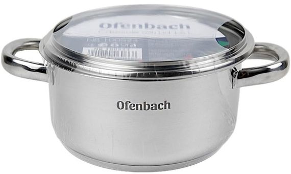 Каструля індукційна Ofenbach Casserole із нержавіючої сталі 1.5л зі скляною кришкою | Зображення 6