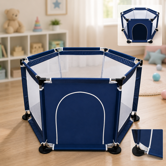 Манеж детский Malatec 126х109х65,5 см Синий