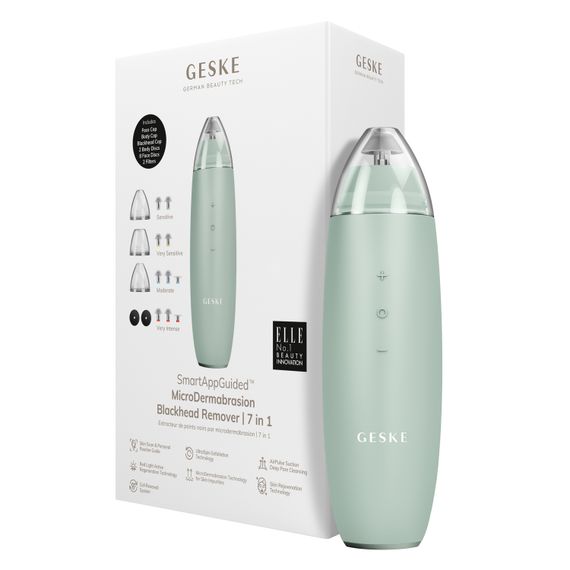 Микродермабразийное устройство для удаления черных точек GESKE MicroDermabrasion Blackhead Remover 7в1 starlight, Зеленый
