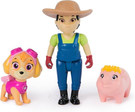 Щенячий патруль Набор игровых фигурок Скай, фермер Юми и свинка Оригинал Paw Patrol