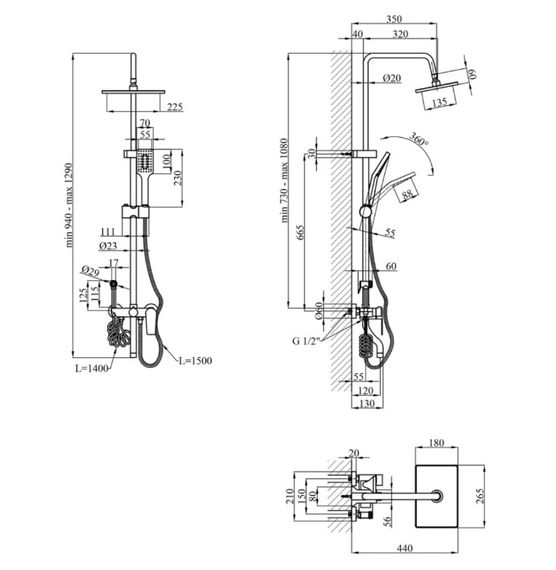 Душова система Agua Acero - AVION 06426NM (CV032618) | Зображення 1