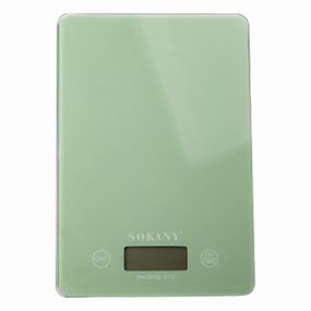 Ваги для кухні Sokany до 5 кг електронні на батарейках Зелені Lugi SK-19027GR