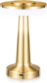 Настільна лампа LED сенсорна, бездротова, акумулятор 2600 мАг, 3 режими, 2200K–6500K, золота, для столу, офісу, спальні