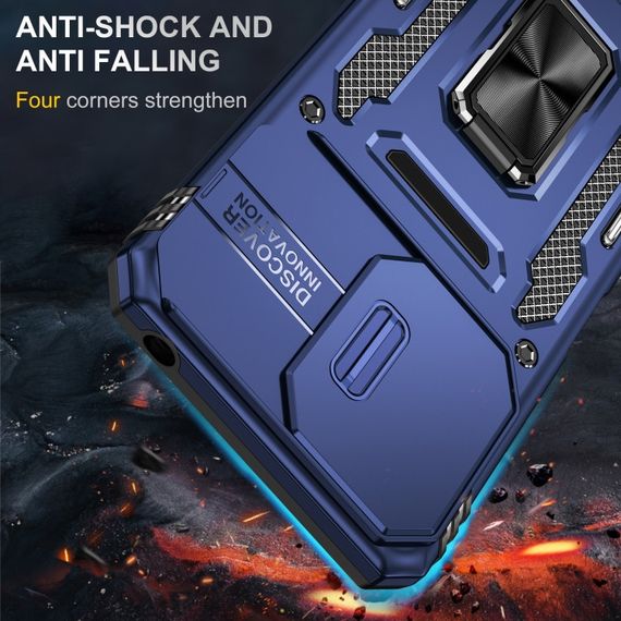 Ударостійкий чохол Camshield Army Ring для Xiaomi Redmi 13C / Poco C65 Синій / Navy | Зображення 1