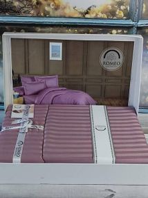 Постільна білизна Romeo Line murdum Сатин-страйп Бавовна Євро розмір