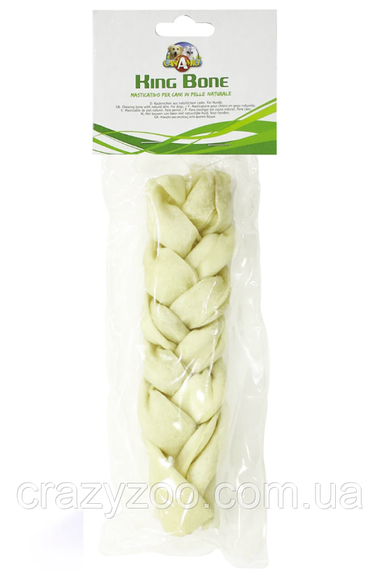 Ласощі для собак Croci King Bone Коса жилиста біла 55 г 15 см С6003042