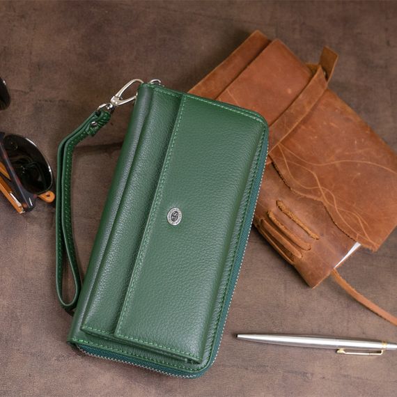Кошелек кожаный женский ST Leather 19294 Зеленый | Зображення 8