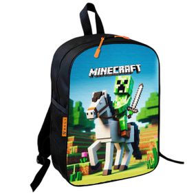 Рюкзак школьный детский 36х27см Майнкрафт Крипер на коне "Minecraft" с принтом для мальчика (00620)