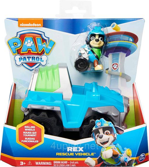 Щенячий патруль Рятувальний автомобіль та фігурка Рекс. Paw Patrol Rex's Dinosaur Rescue Vehicle with Collectible Figure | Зображення 1