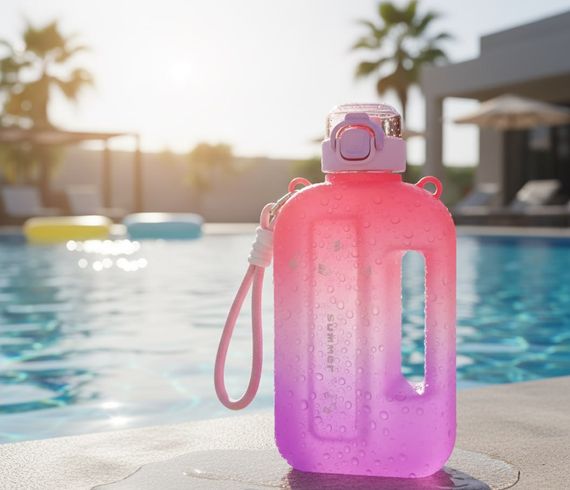 Спортивная бутылка SUMMER (750 мл) - Эко-пластик BPA-free, Розовый градиент | Зображення 8
