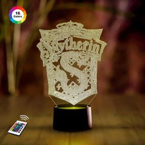 3D світильник нічник з пультом "Герб Слізерін" 3DTOYSLAMP