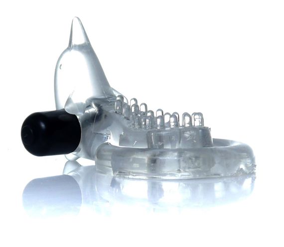 Ерекційне вібро кільце BOSS - Dolphin Vibro CockRing Clear, BS6700050 Sex Aura | Зображення 4
