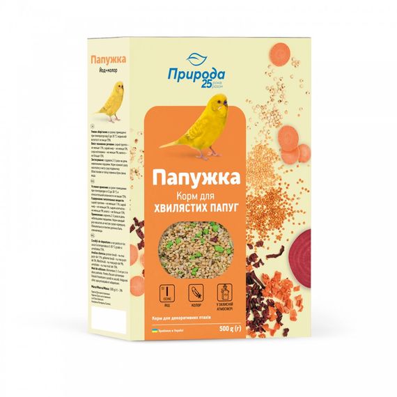 Корм Природа Папужка Йод колор для хвилястих папуг 500 г